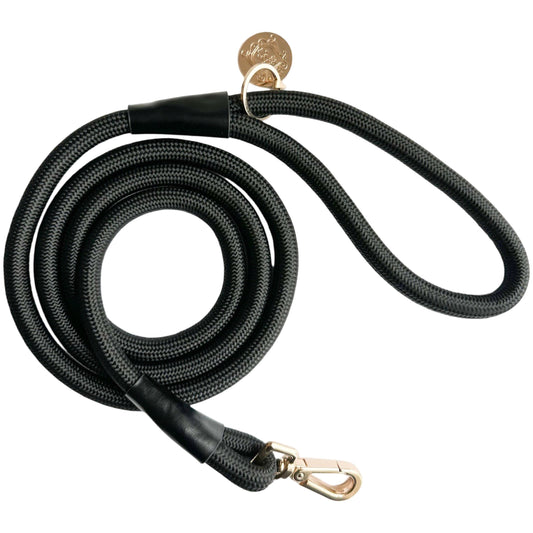 The Classic Leash - Licorice (Gold Hardware)