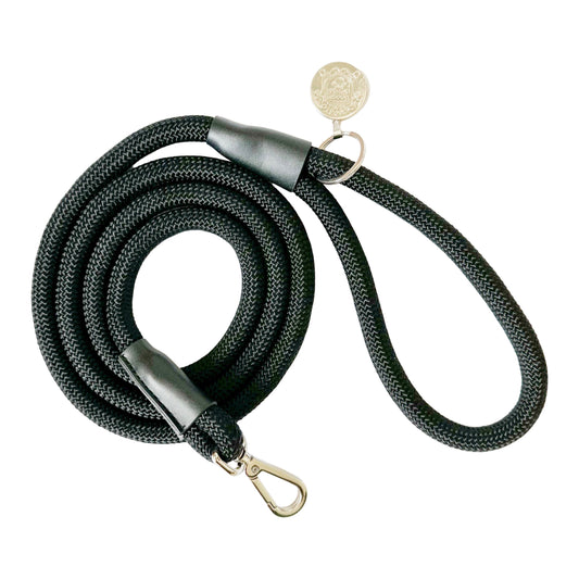 The Classic Leash - Licorice (Silver Hardware)